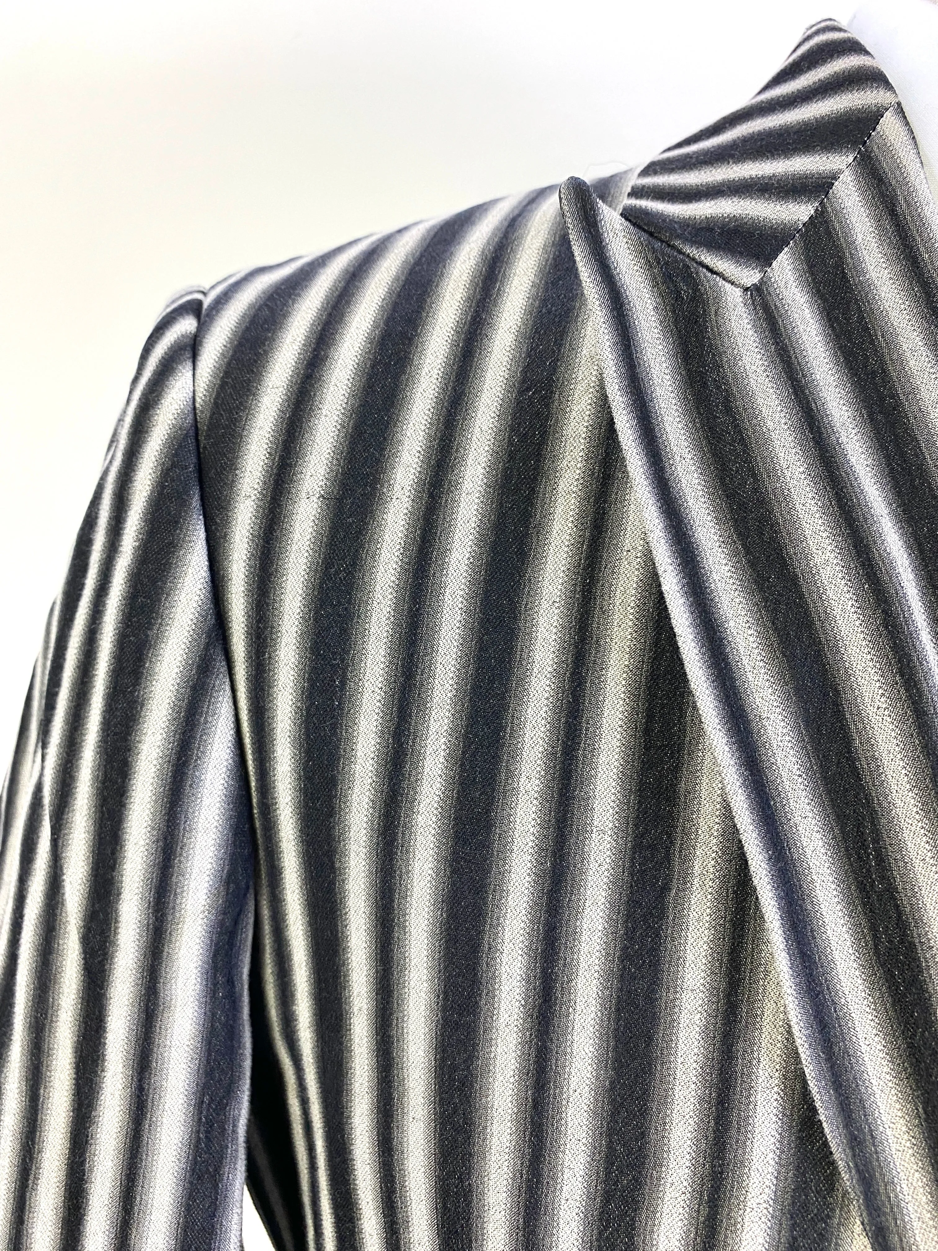 1990s Vintage Black/ Grey Stripe Men's Blazer, Venturo Jacket, C40