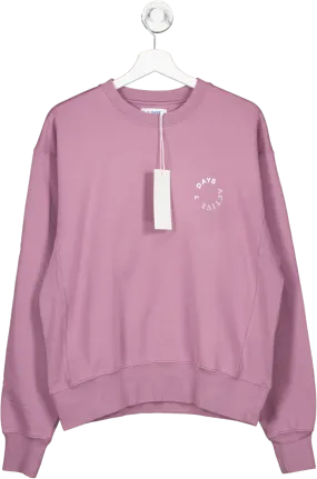 7 Days Active Dusty Lilac 100% Organic Soft Cotton Monday Sweatshirt BNWT UK L