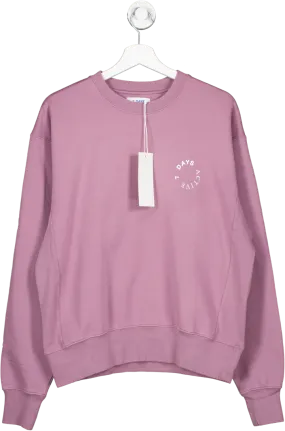 7 Days Active Dusty Lilac 100% Organic Soft Cotton Monday Sweatshirt BNWT UK M