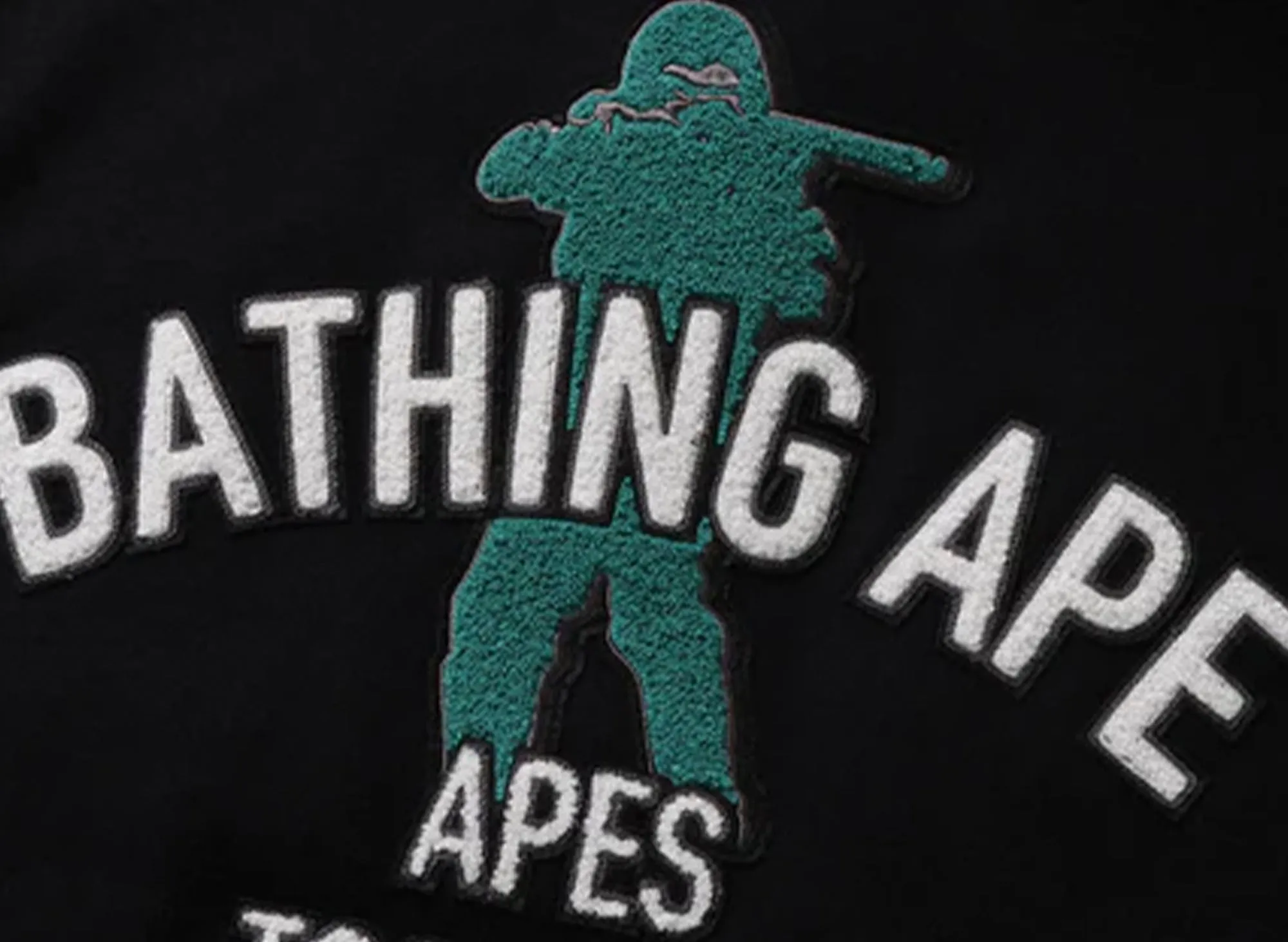 A Bathing Ape Bape Varsity Jacket in Black xld