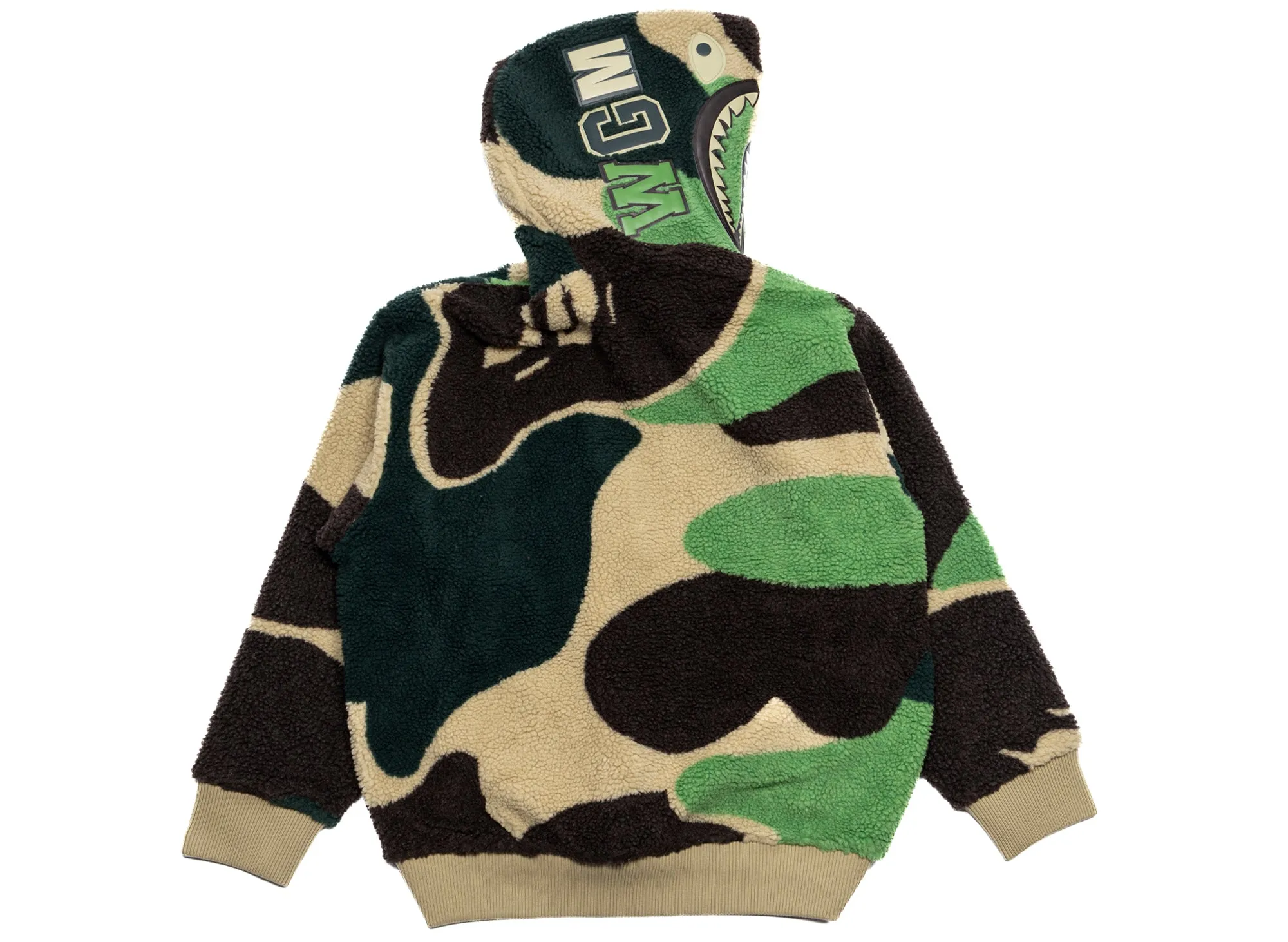 A Bathing Ape Mega ABC Camo Shark BOA Hoodie Jacket in Green xld