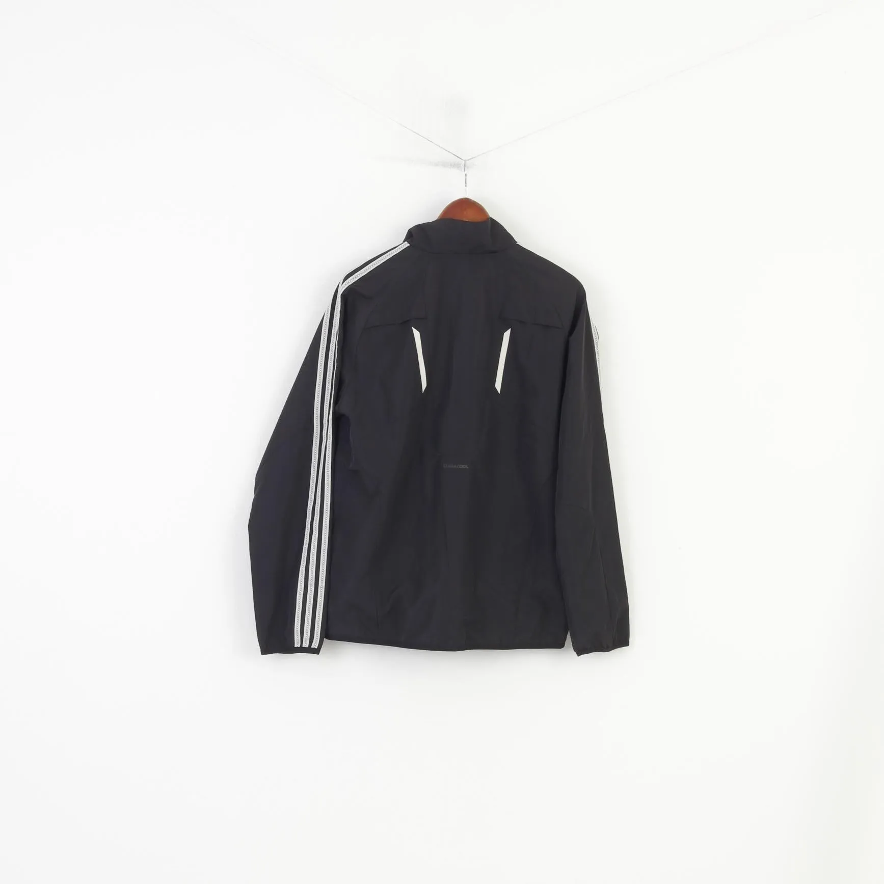 Adidas Boys 178 Jacket Lightweight Black Full Zipper Sportswear Clima Cool Vintage Top