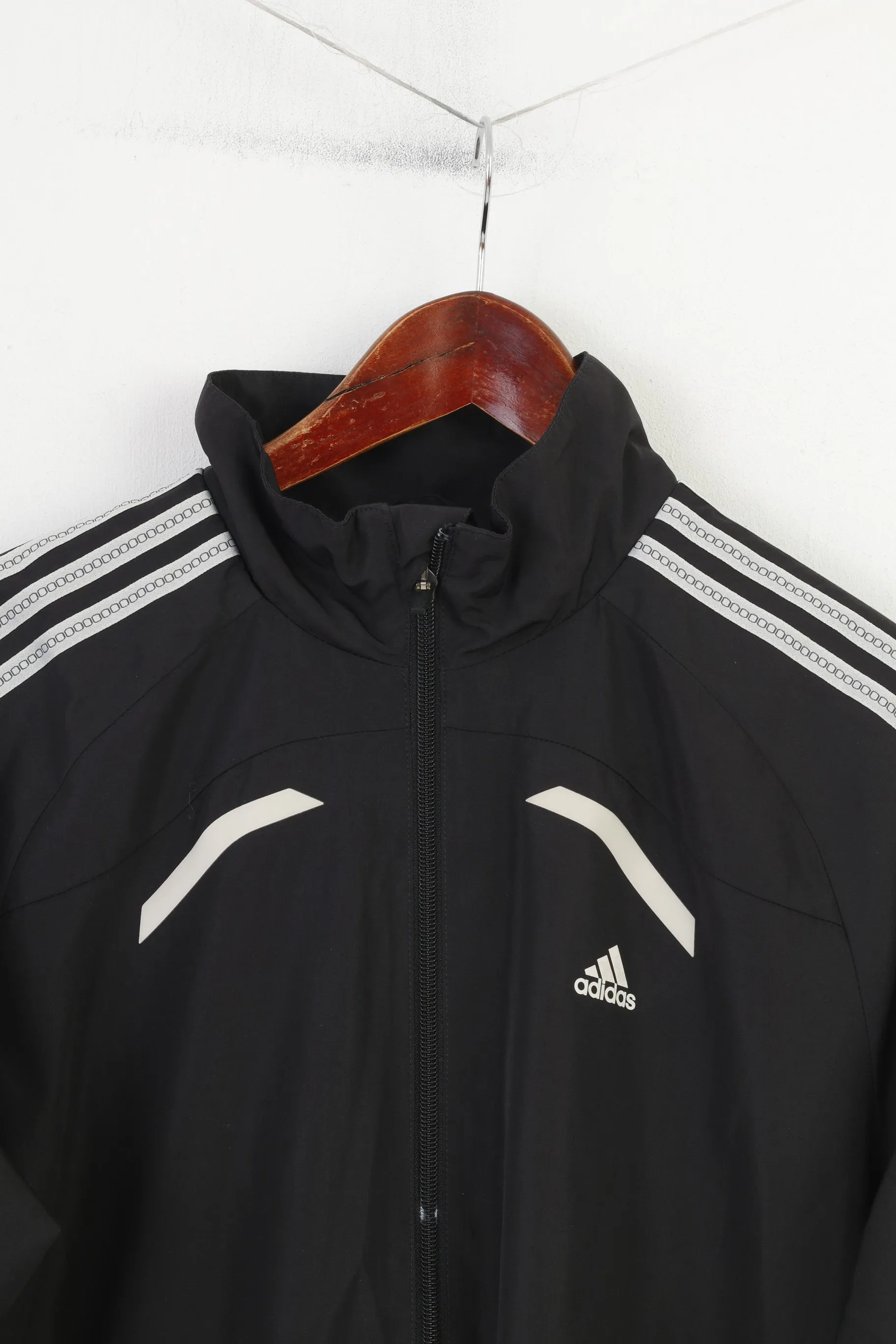 Adidas Boys 178 Jacket Lightweight Black Full Zipper Sportswear Clima Cool Vintage Top