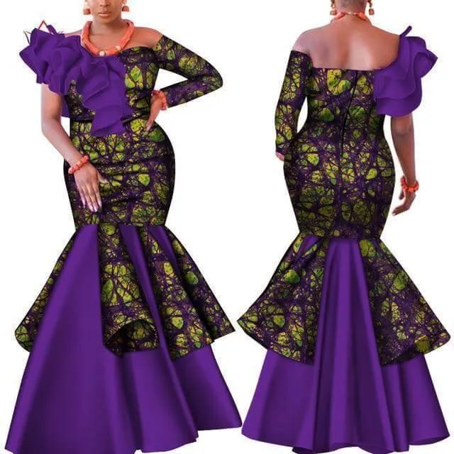 African Dress, Purple African Party Dress