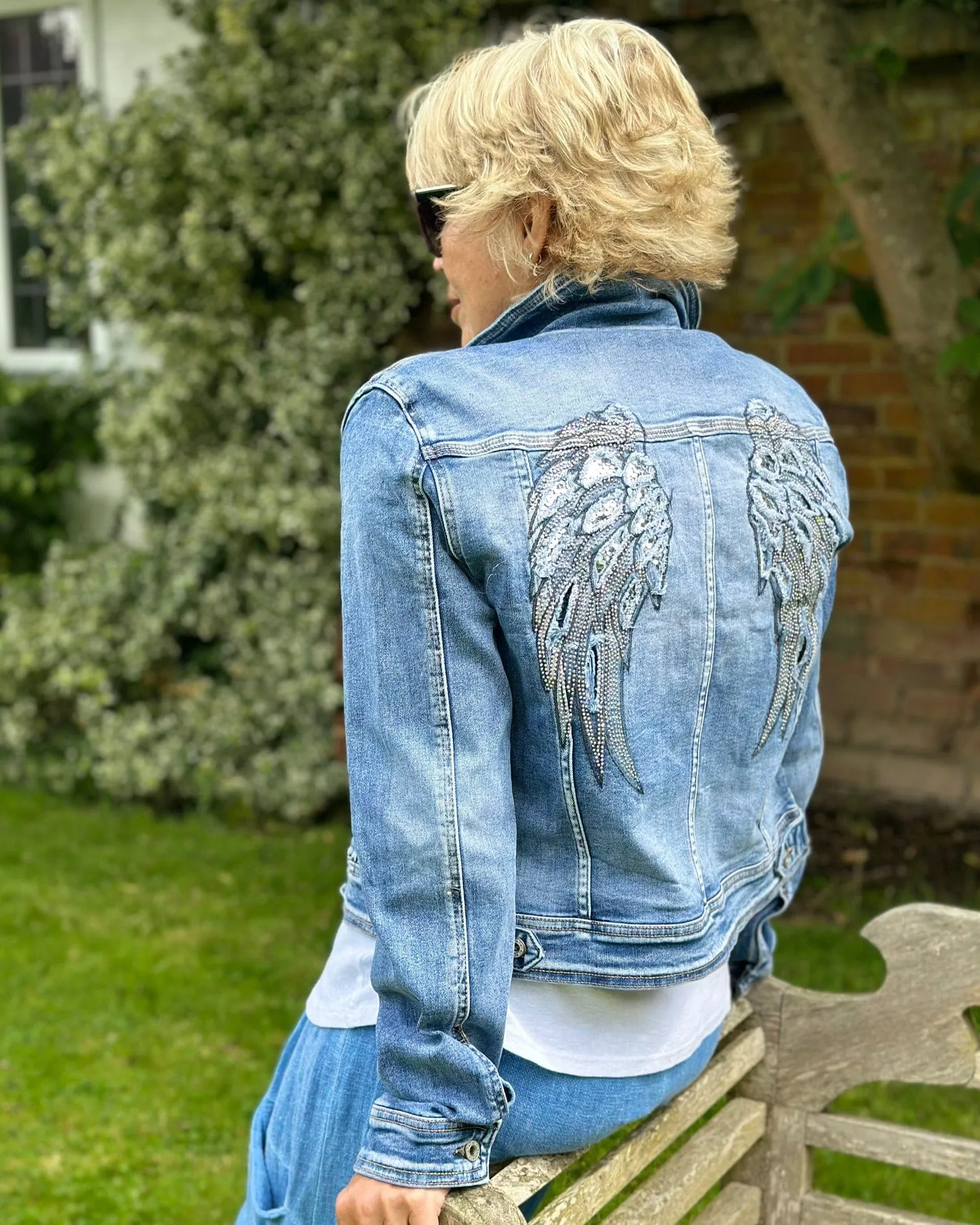 Angel Wings Denim Jacket - Sized