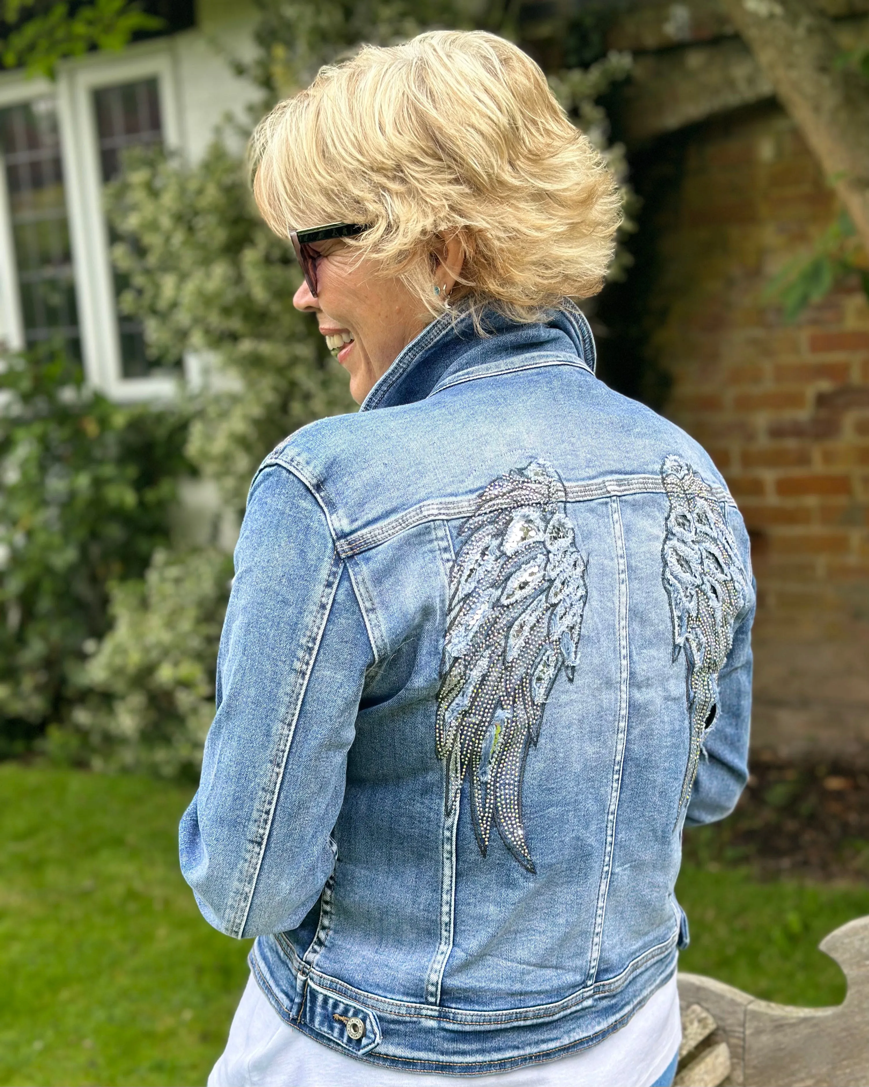 Angel Wings Denim Jacket - Sized