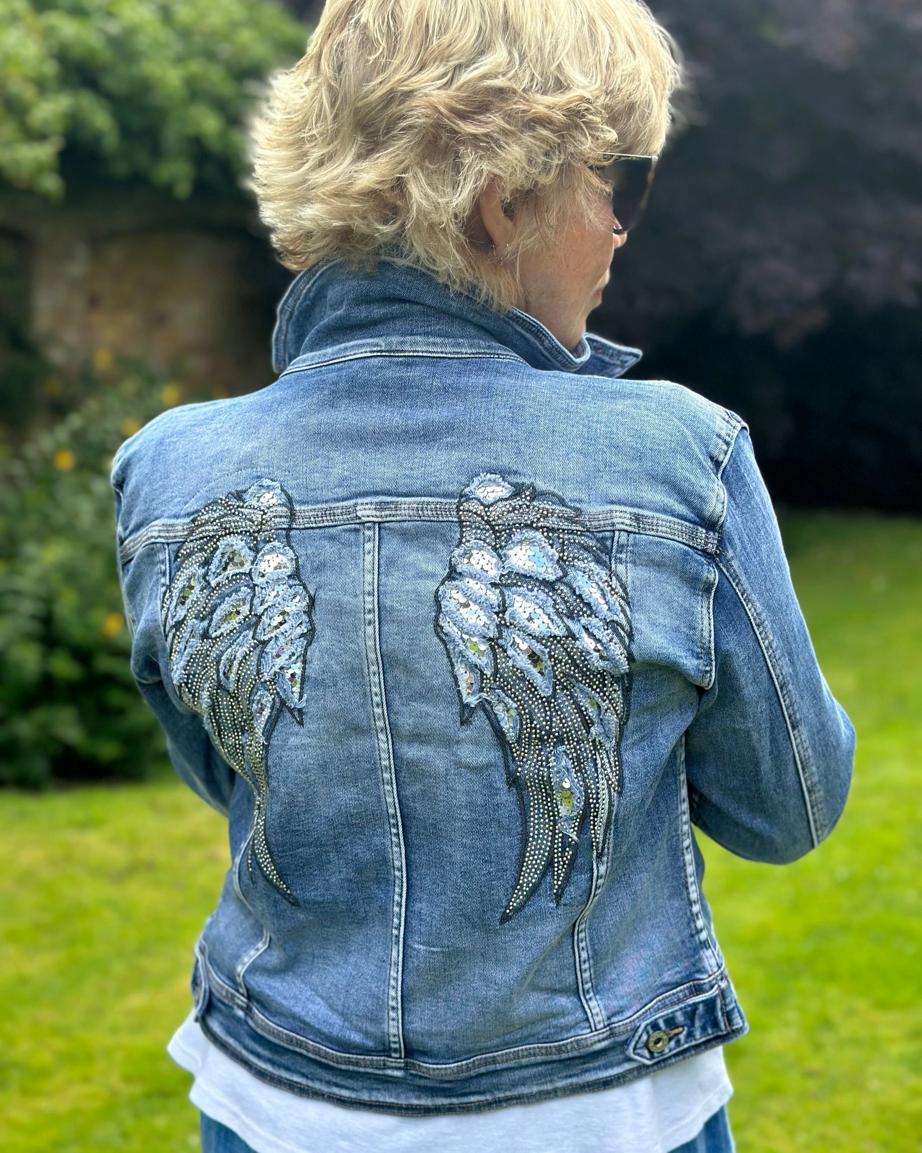 Angel Wings Denim Jacket - Sized