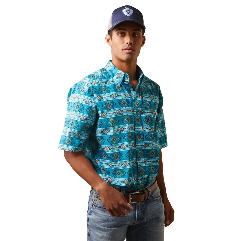 'Ariat' Men's Konner Classic Fit Button Down - Enamel Blue