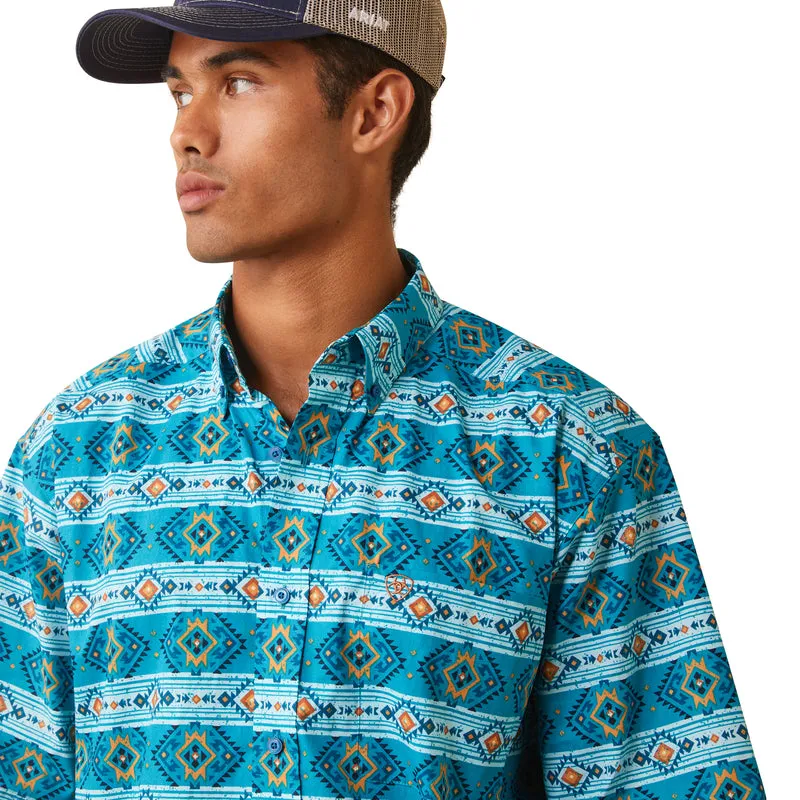 'Ariat' Men's Konner Classic Fit Button Down - Enamel Blue