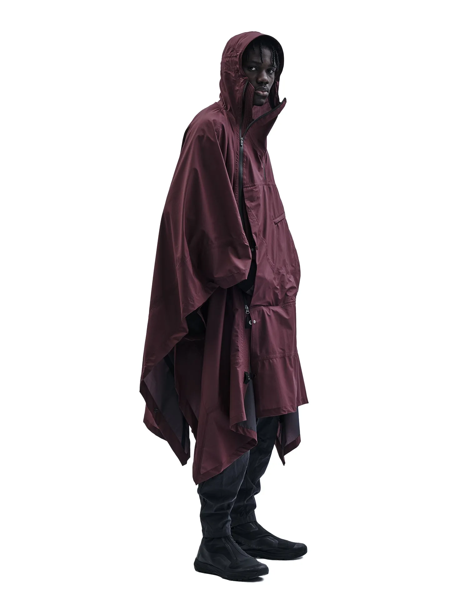 arin poncho burgundy