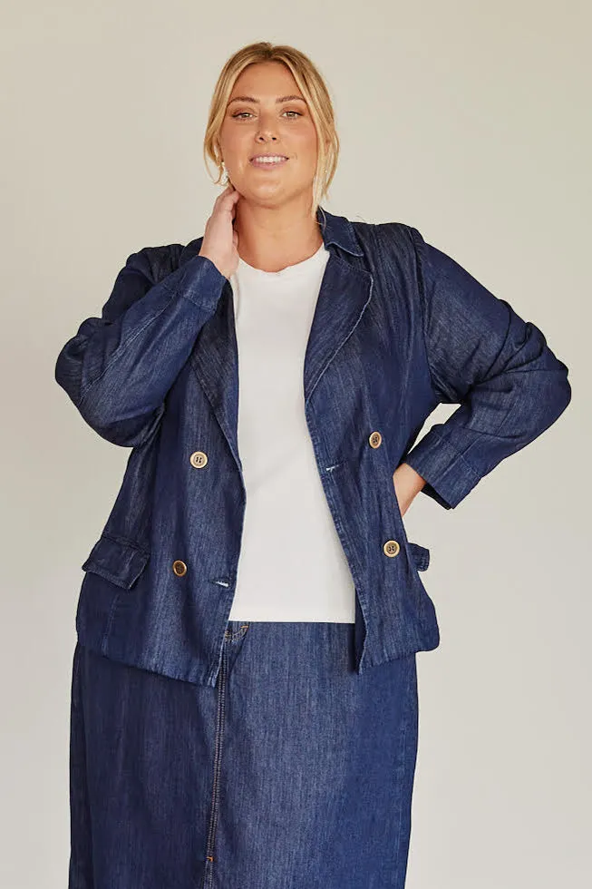 Avalee Tencel Jacket in Dark Wash