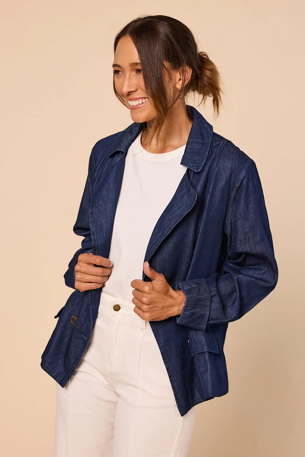 Avalee Tencel Jacket in Dark Wash