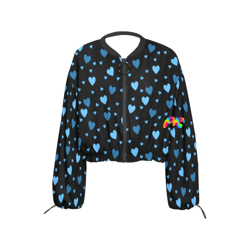 Blue Heart Women's Chiffon Cropped Jacket