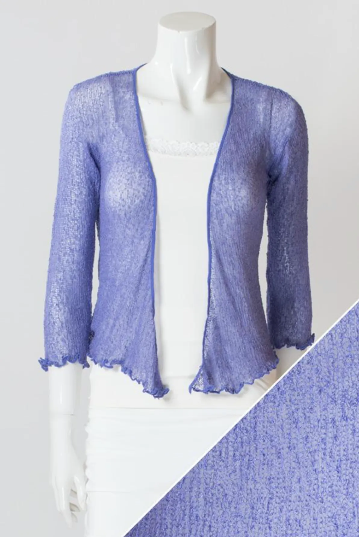 Blue Sky cardigan, short mesh shrug (10  colors)