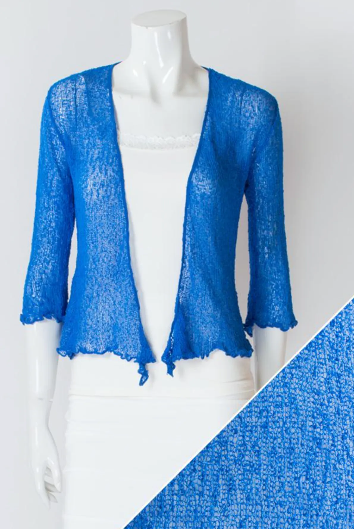 Blue Sky cardigan, short mesh shrug (10  colors)