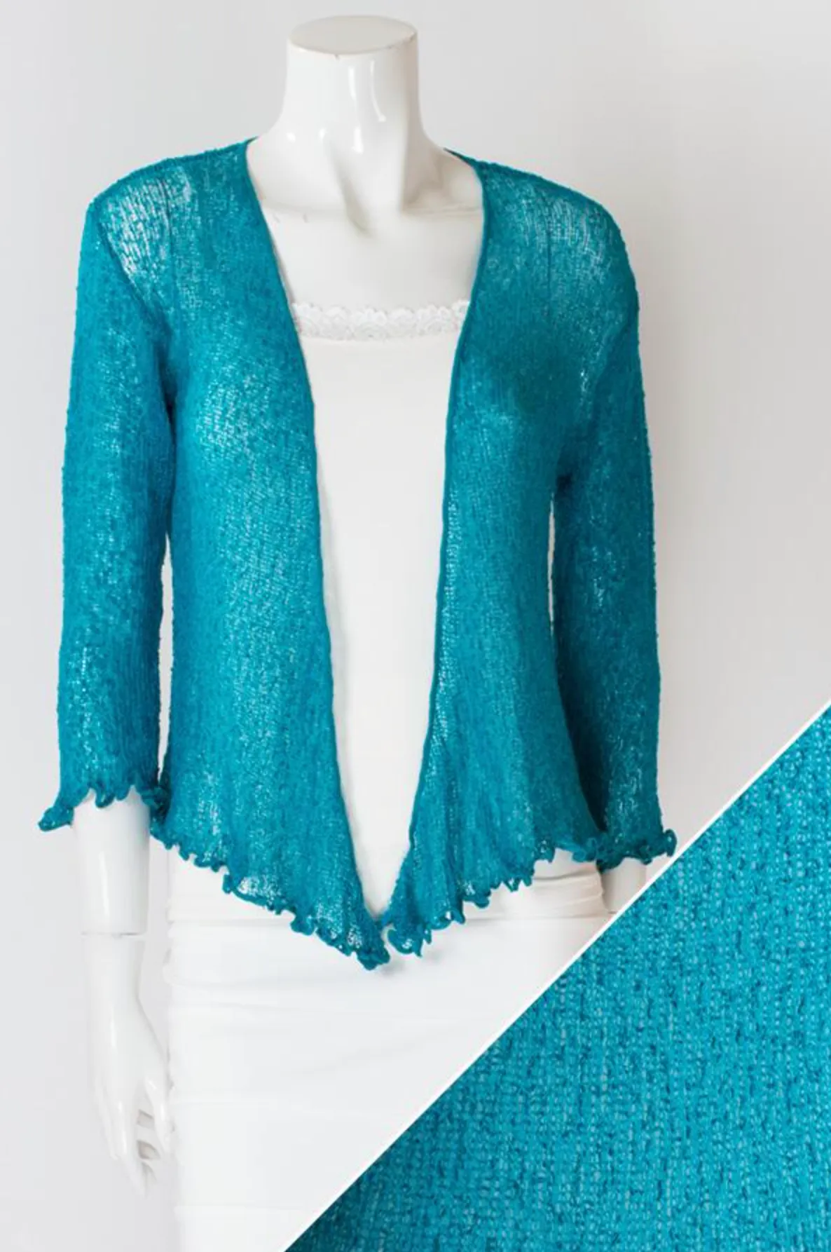 Blue Sky cardigan, short mesh shrug (10  colors)