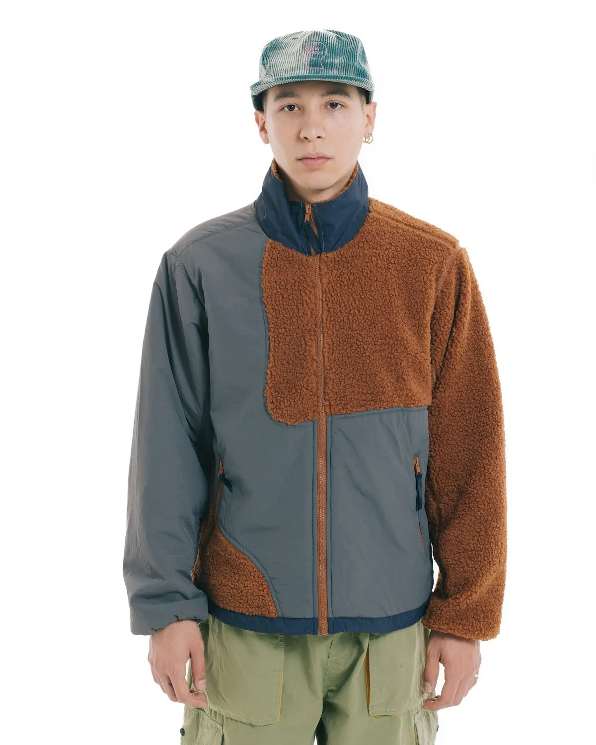 Brain Dead Panelled Sherpa Full Zip Jacket