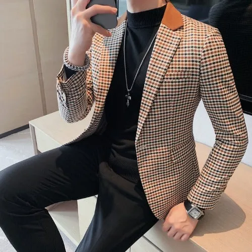 Casual Solid Blazer Jacket for Men