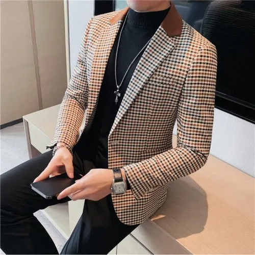 Casual Solid Blazer Jacket for Men