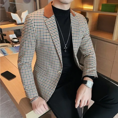 Casual Solid Blazer Jacket for Men