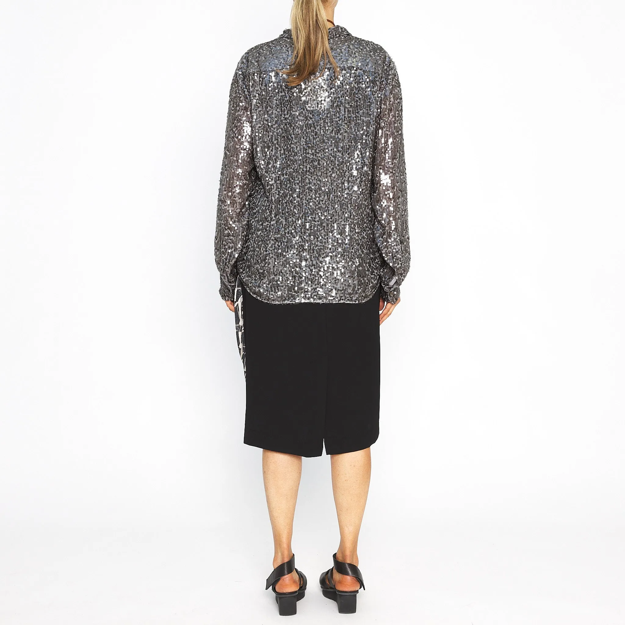 Cooper Shacket in Quartz Sequin