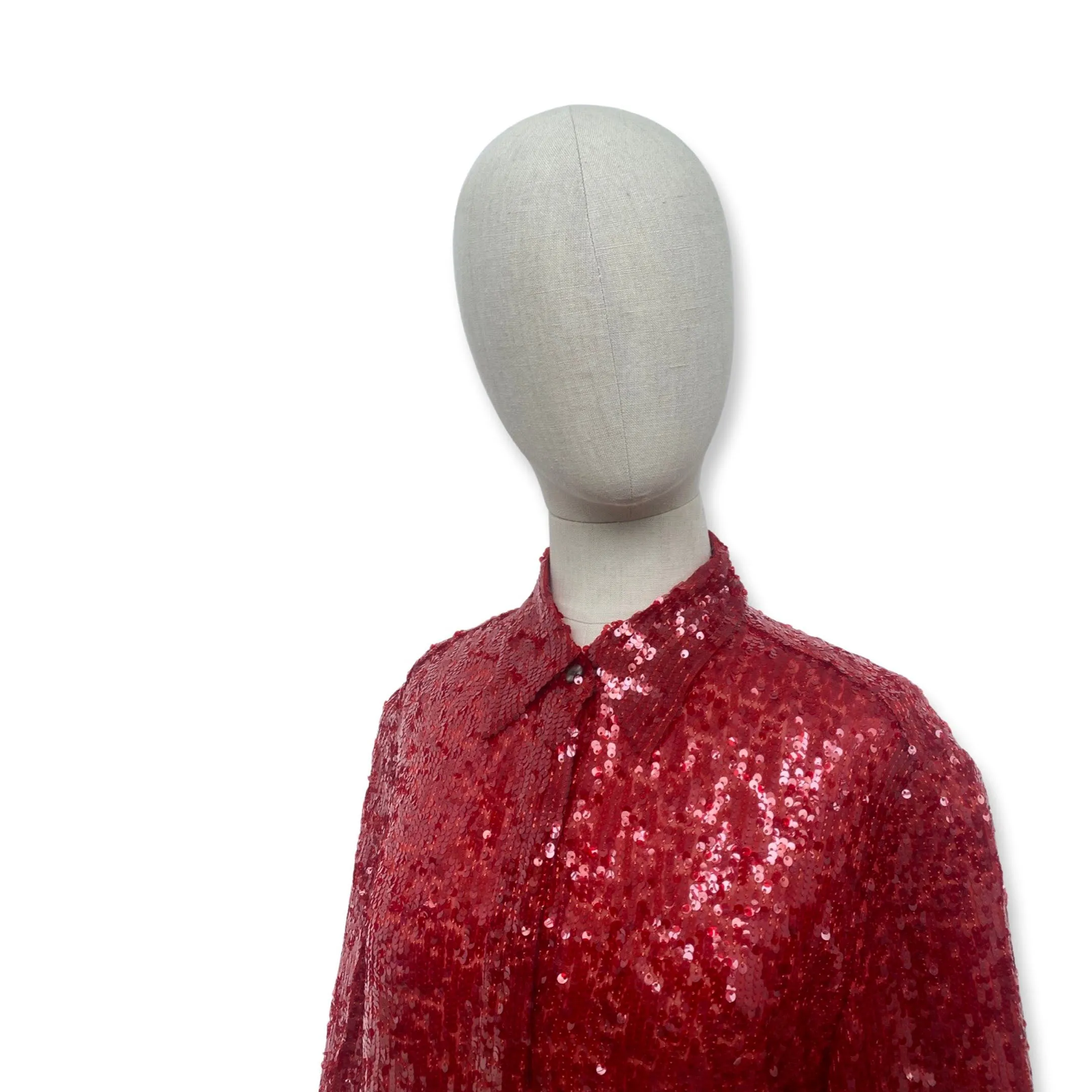 Cooper Shacket in Ruby Sequin