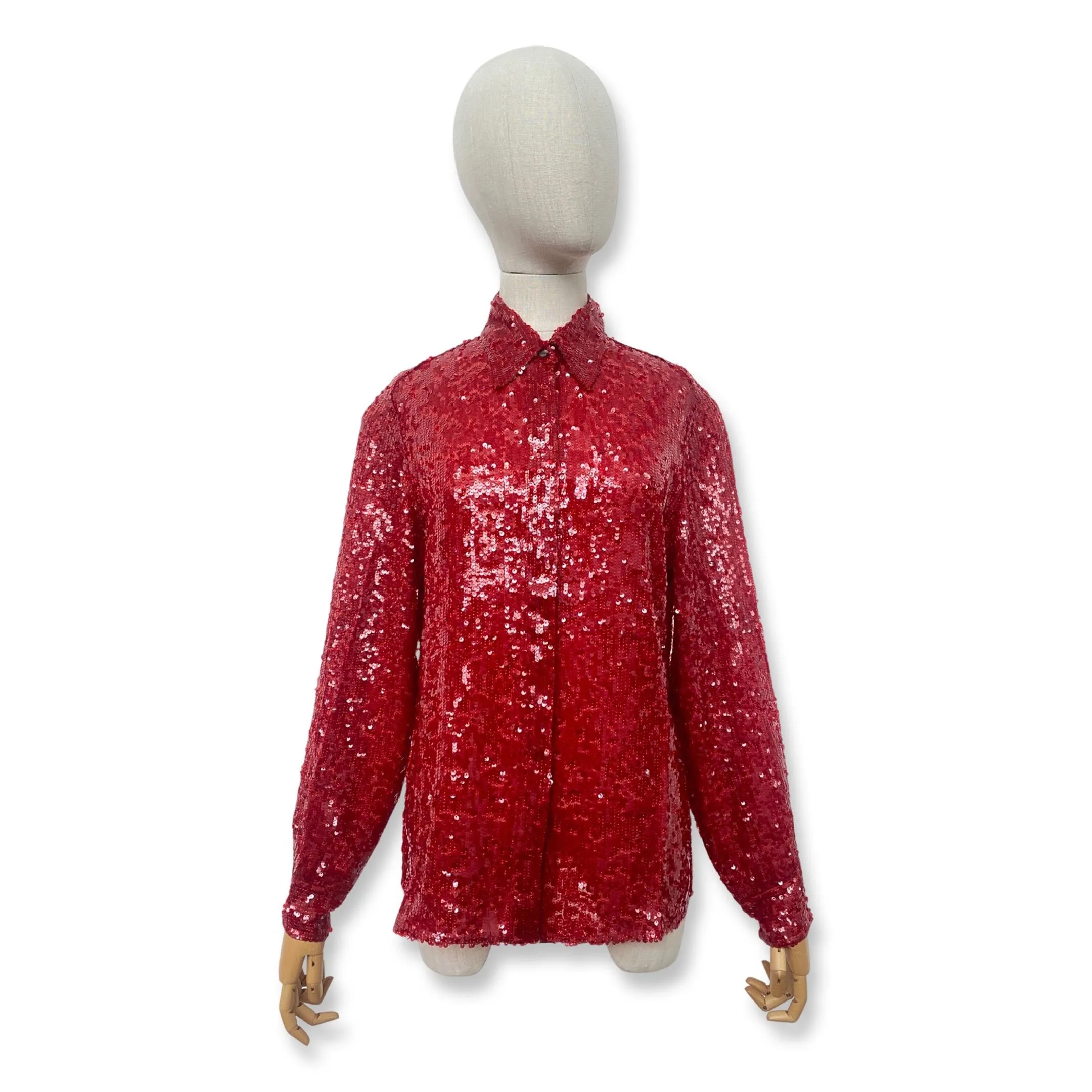 Cooper Shacket in Ruby Sequin