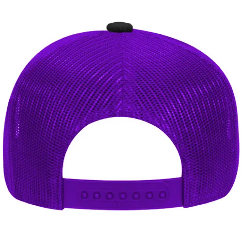 CRAZY BAWS :  : 2Tone Black/Purple Trucker Hat (Flat Brim)