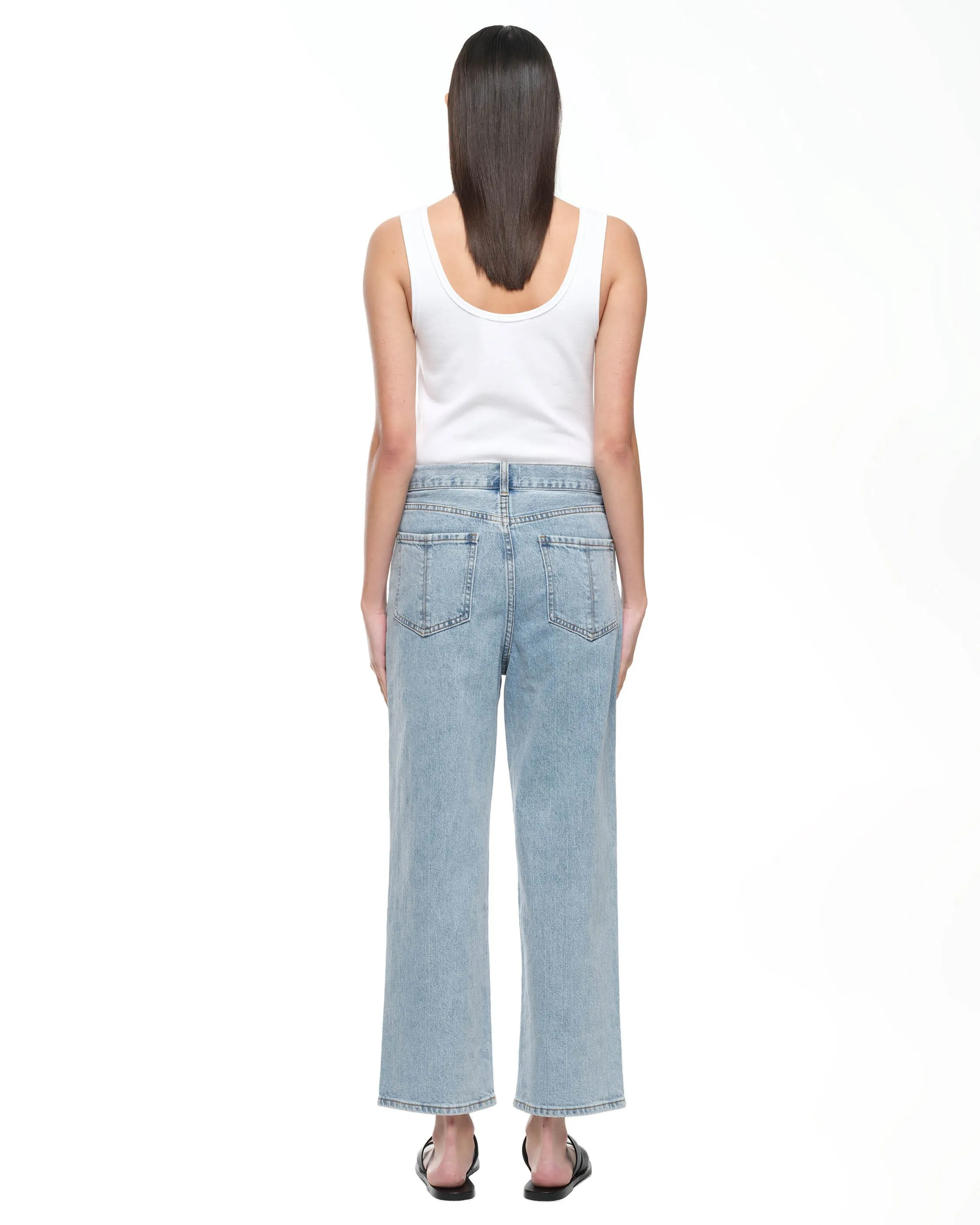 CROP WIDE LEG - FADED INDIGO