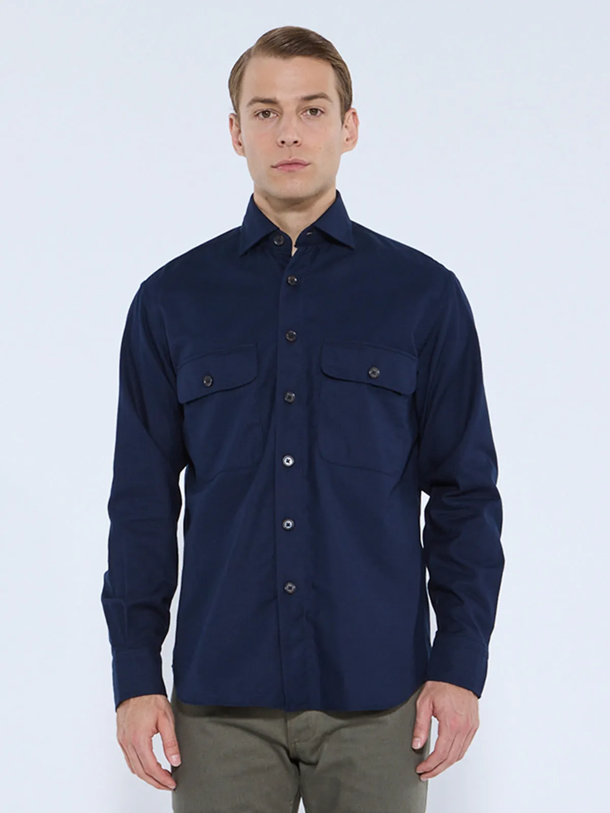 Dark Navy Double Pocket Overshirt