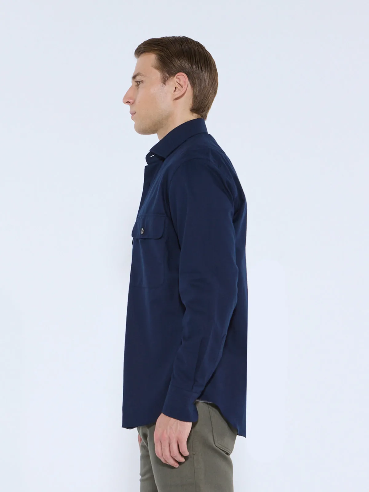 Dark Navy Double Pocket Overshirt