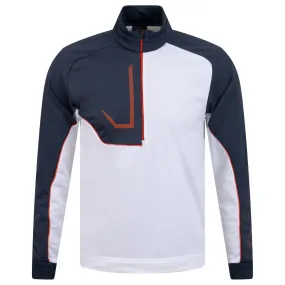 Daxton Insula Half Zip Mid Layer White/Navy/Orange - AW23