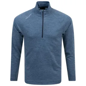 Dion Insula Quarter Zip Mid Layer Blue Melange - SS24