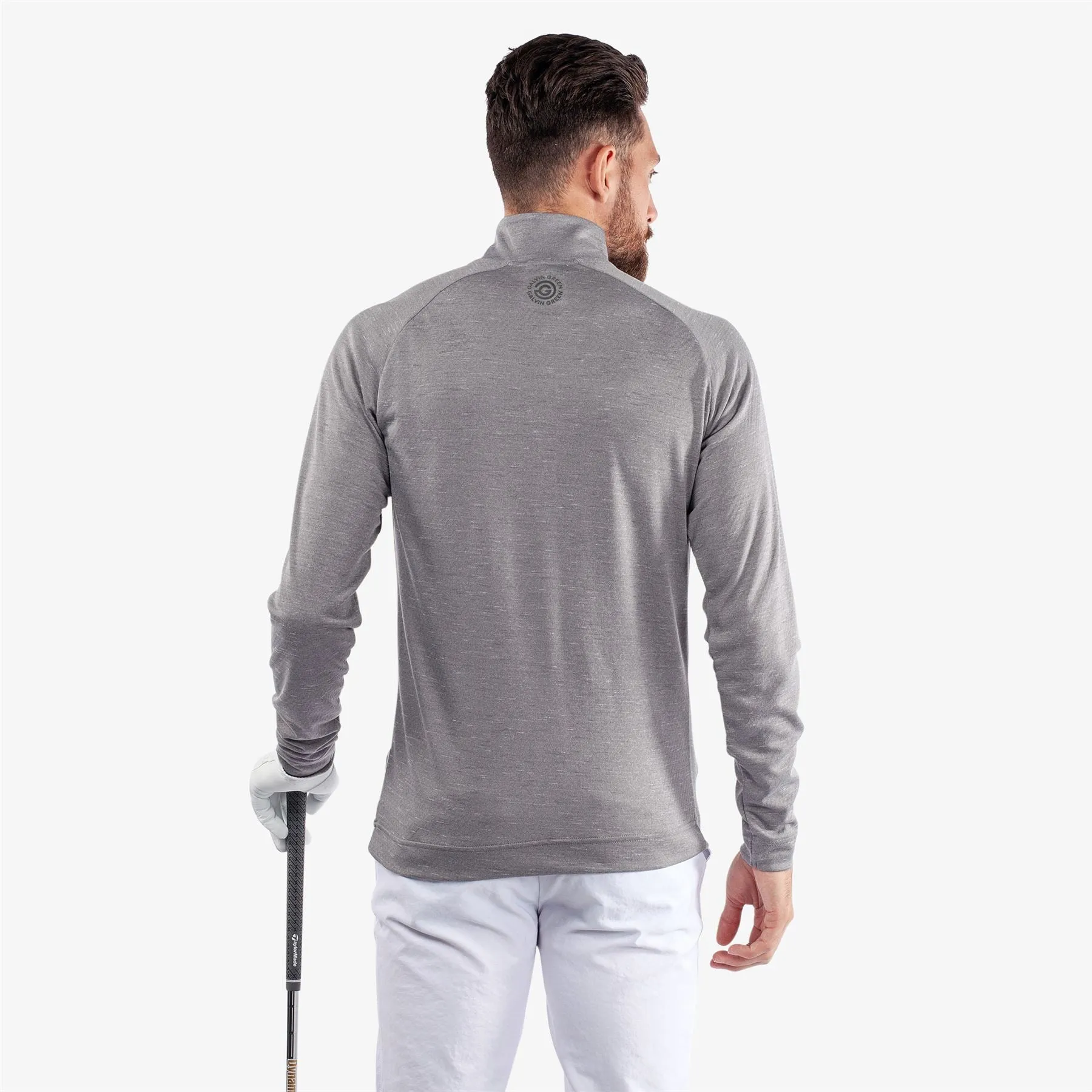 Dion Insula Quarter Zip Mid Layer Grey Melange - SS24