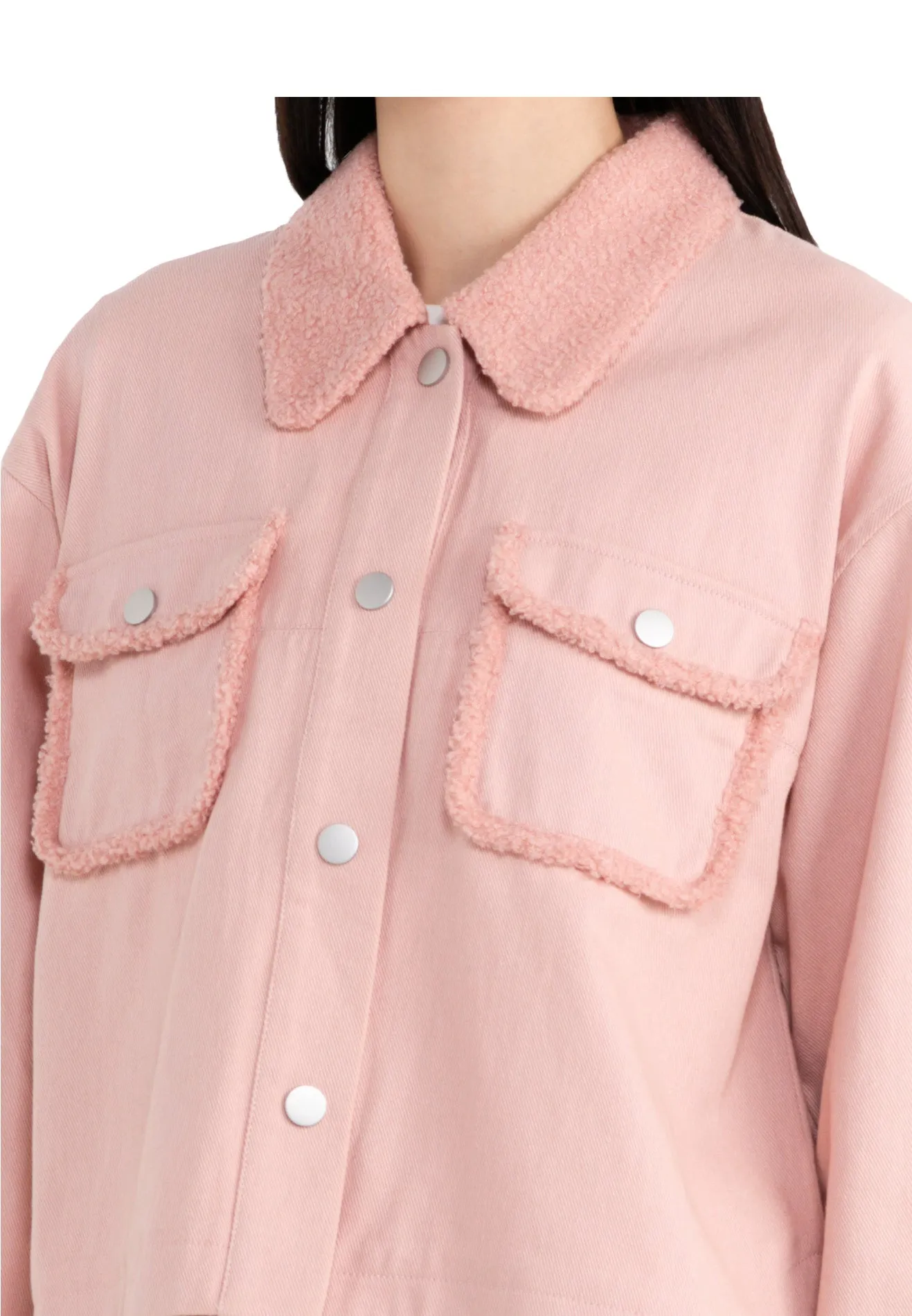 ELLE Apparel Double Front Pockets Button Up Jacket