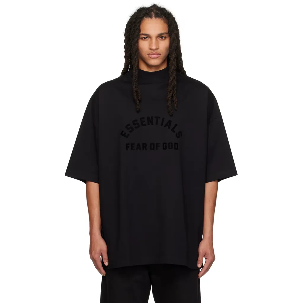 Fear Of God Essentials T-Shirt 'Jet Black - Big Logo' M