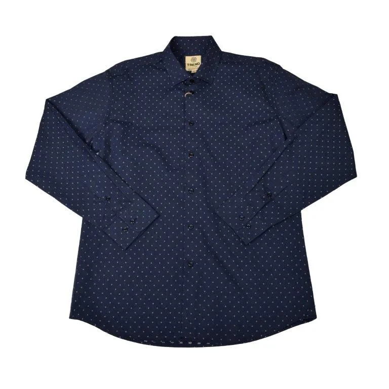 'FX Fusion' Men's Melange Diamond Button Down - Indigo