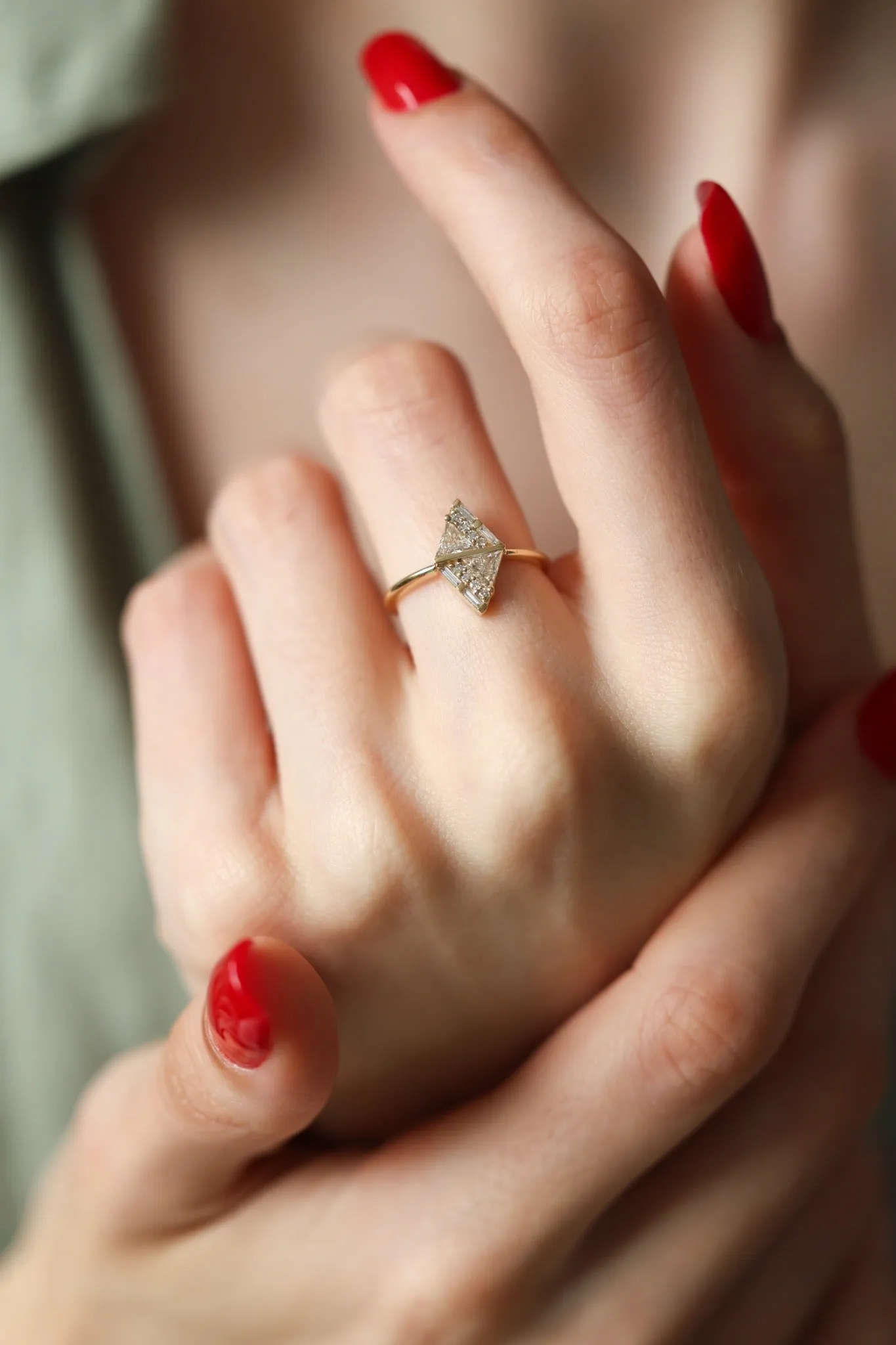 Geometric Diamond Ring