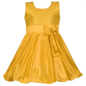 Girls A-Line Frock Dress With Tie-Up