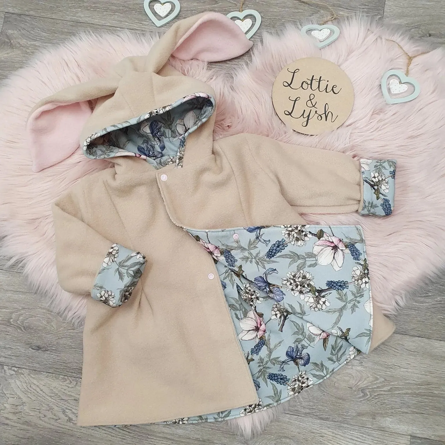 Girls Bunny Jacket | Beige & Iris