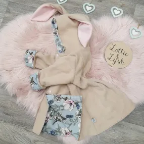 Girls Bunny Jacket | Beige & Iris