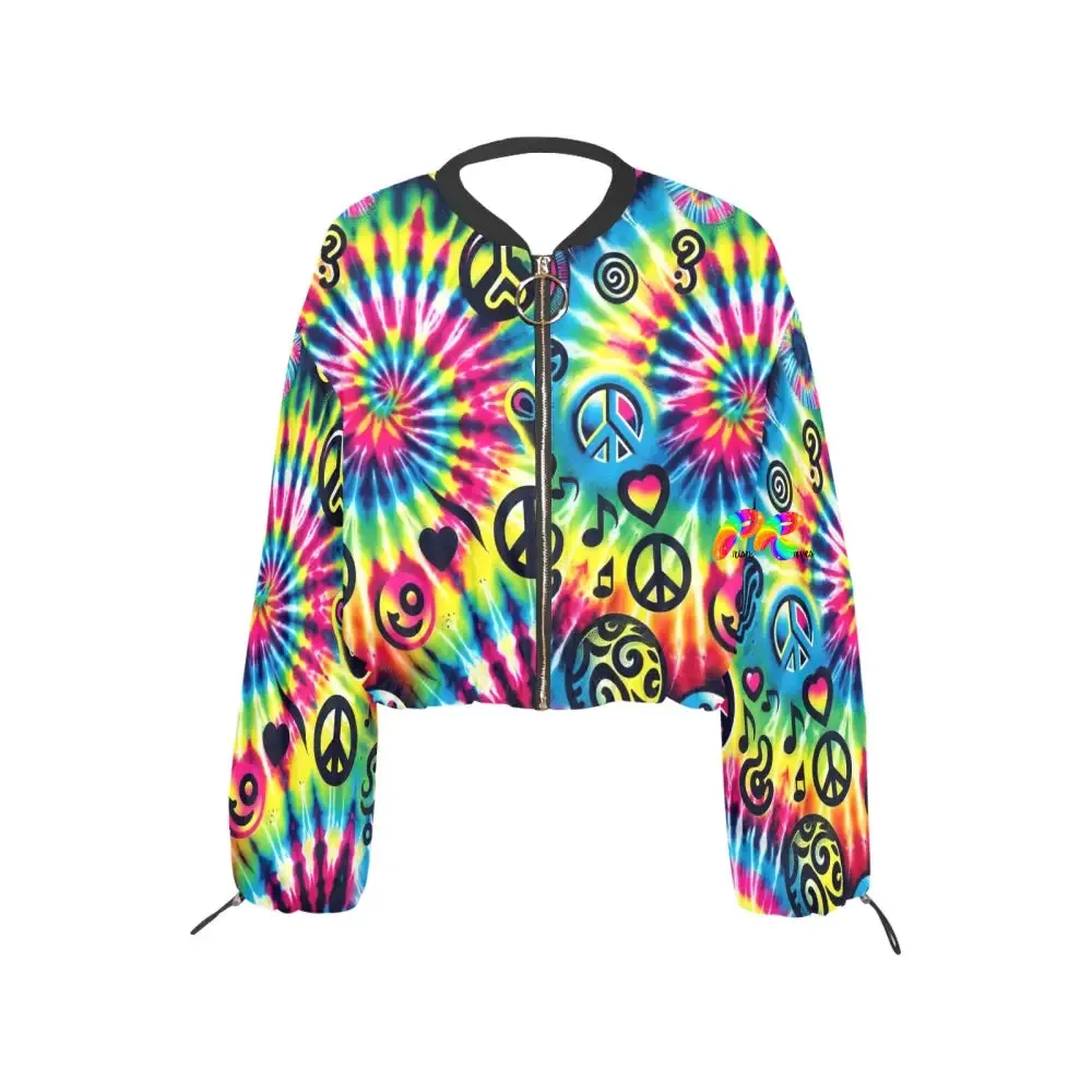 Happy Vibes Rave Chiffon Cropped Jacket