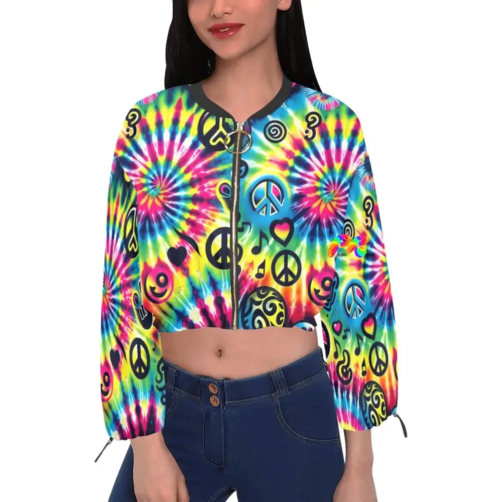 Happy Vibes Rave Chiffon Cropped Jacket