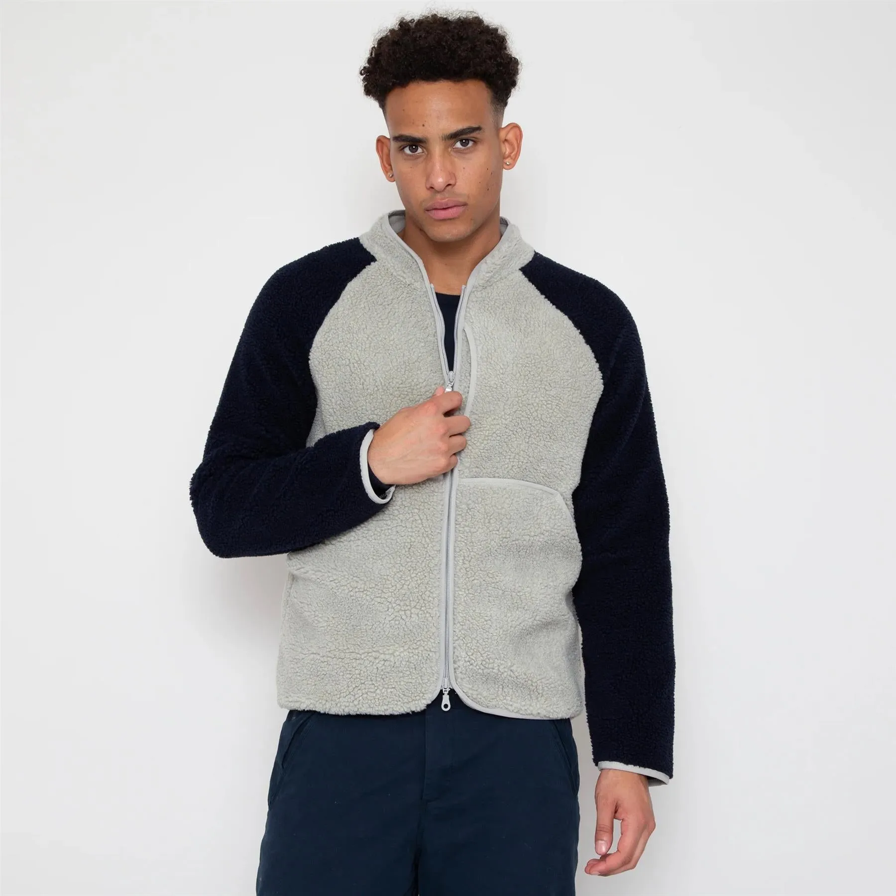 Himalayas Fleece Mid Layer Ash Grey/Deep Navy - SS24