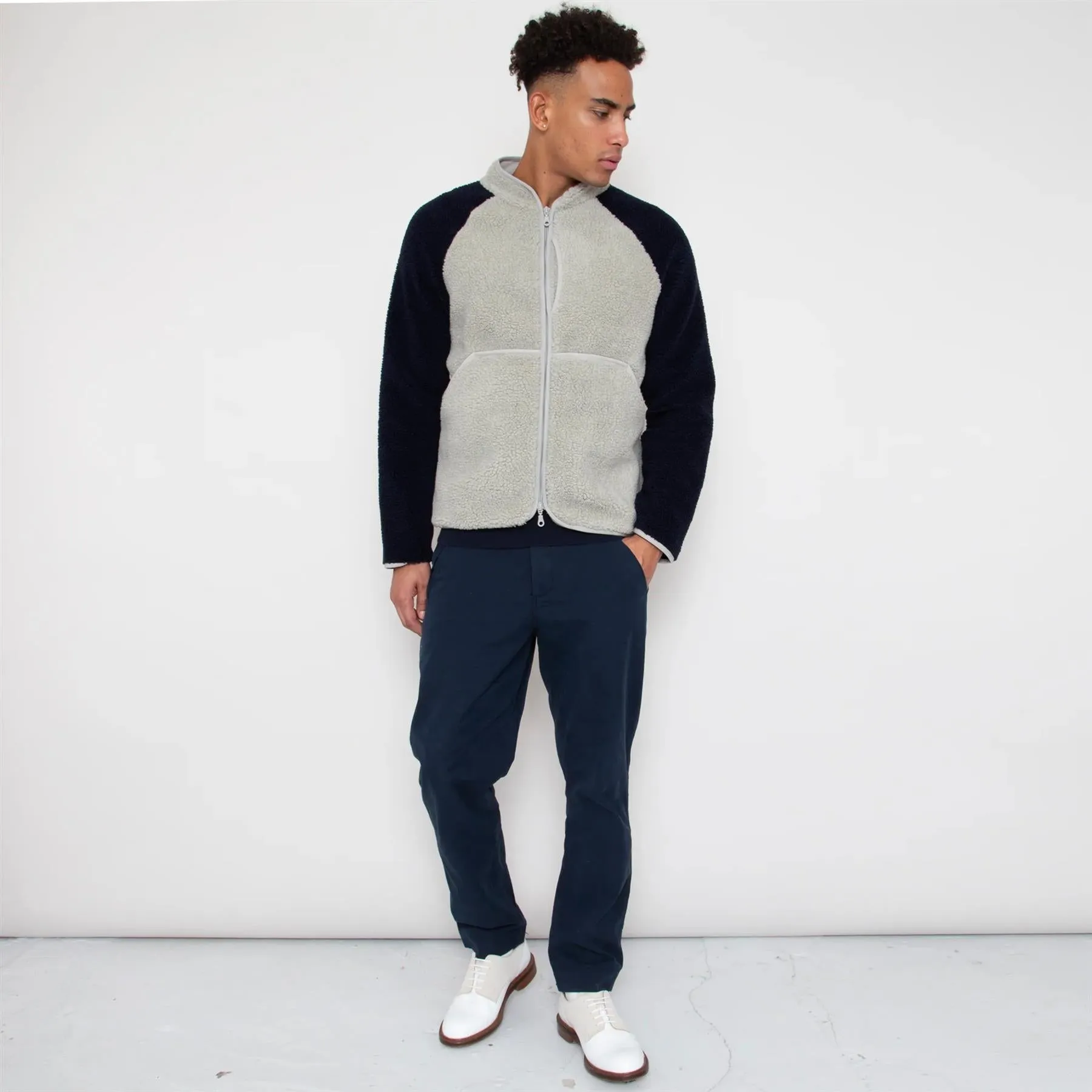 Himalayas Fleece Mid Layer Ash Grey/Deep Navy - SS24