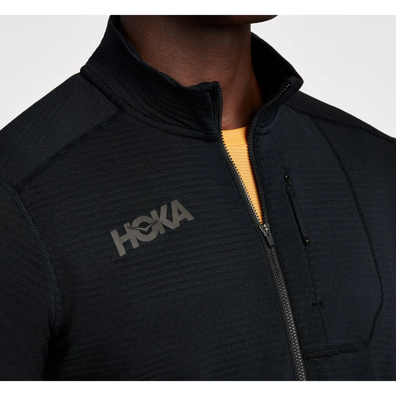 Hoka Mens Performance 1/2 Zip Long Sleeve Running Shirt - Lightweight Athletic Top for Outdoor Activities