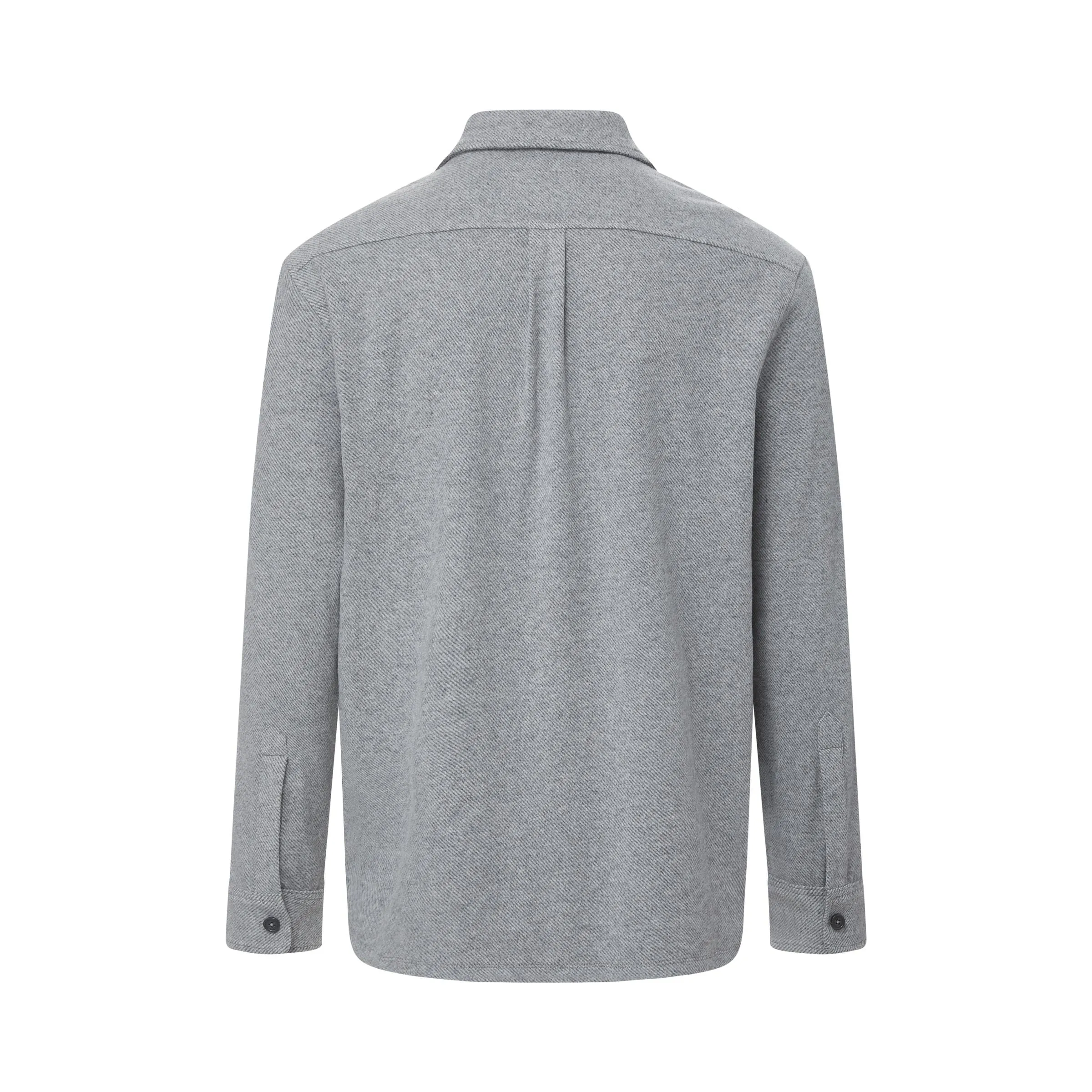 Long Sleeve Light Heather Grey Flannel Shirt Combo Layering Piece with Magnetic Closures