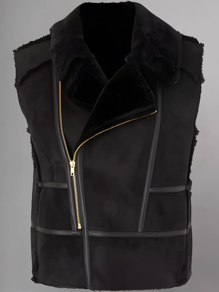 Louise Black Shearling Gilet