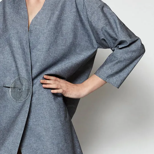 LUNAR JACKET [ Grey Cotton, Large Clear Button ]