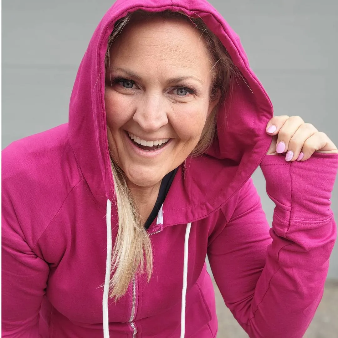 Magenta Full zip Woman's Hoodie